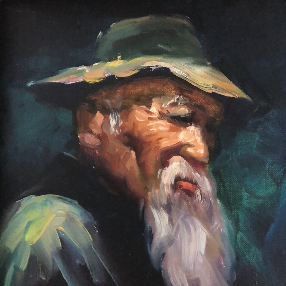 Vintage Impressionist Portrait Oil Painting Signed Listed Artist L Yung